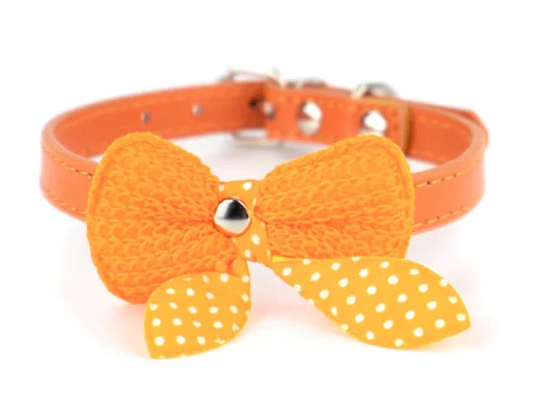 Vsepropejska Fashion obojek s motýlkem | 18 - 36 cm Barva: Oranžová